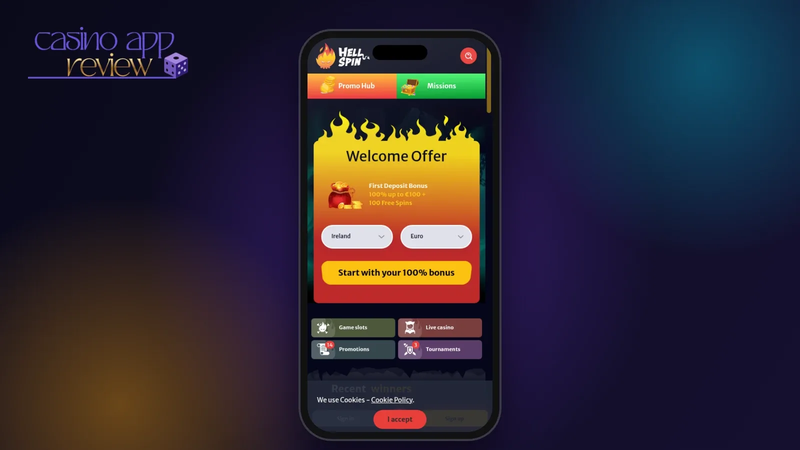 Hellspin Casino app review - mobile lobby, games and bonuses